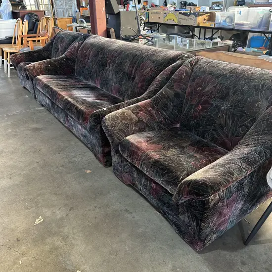 3pc dark floral lounge suite