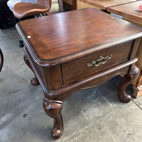 Large side table with drawer 64cm x 69cm x 64cm high.