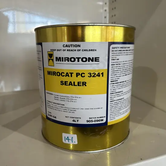 Unopened four litre tin of Microtone furniture clear sealer.