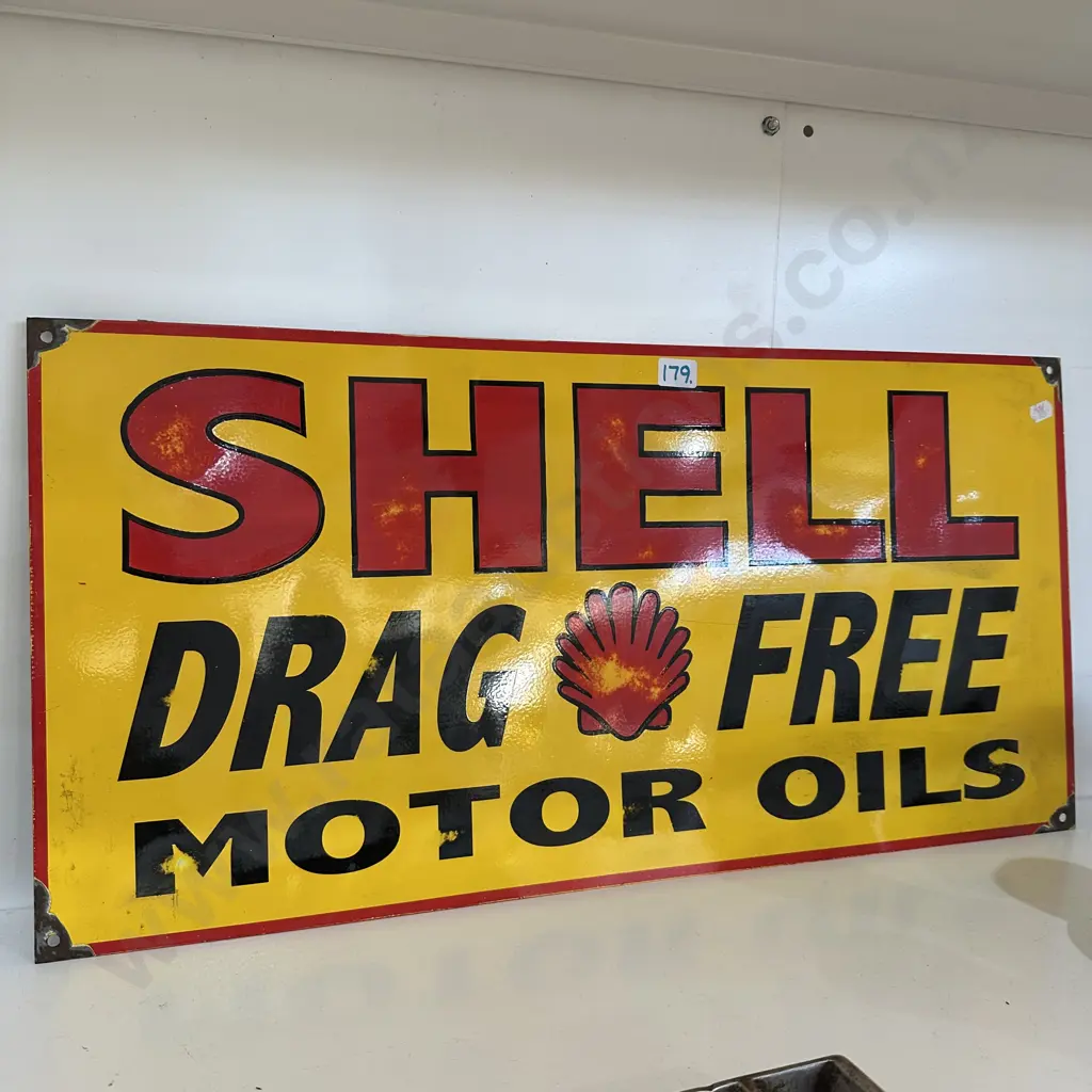 Shell metal sign "Drag free motor oils" Image 1++