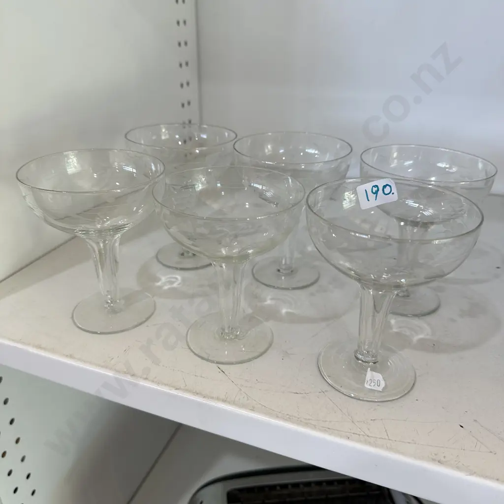 set 6 hollow stem vintage Champagne  glasses Image 1++