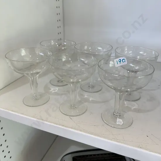 set 6 hollow stem vintage Champagne  glasses