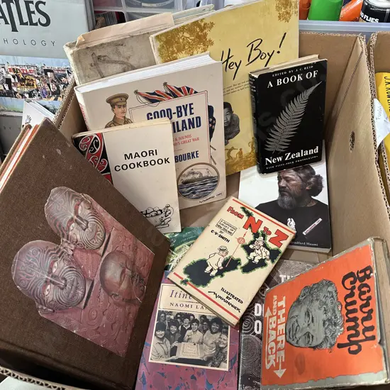 Box lot of collectable New Zealand books.