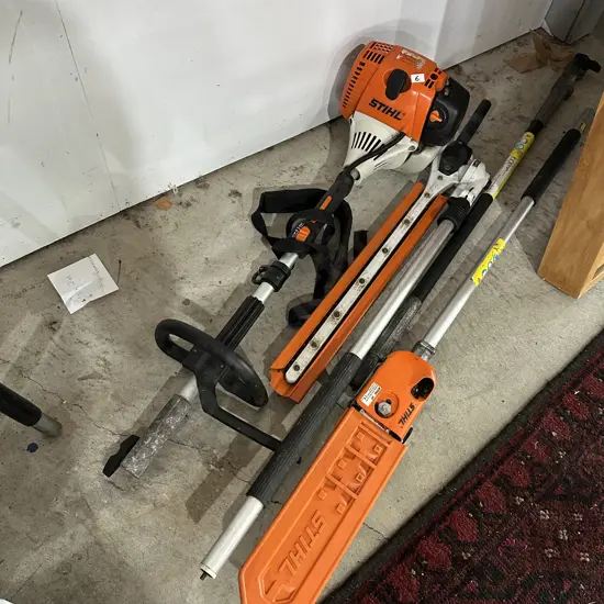 Stihl multitool head with pruner, trimmer and extention