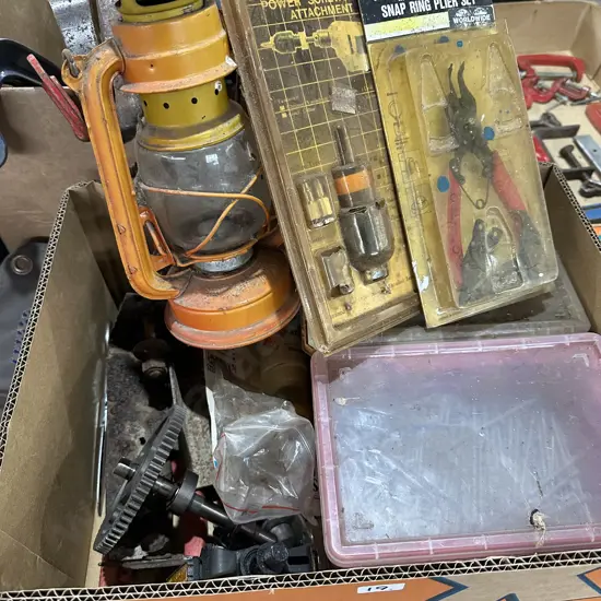 nails, bolts, lamp, attachment, pliers etc