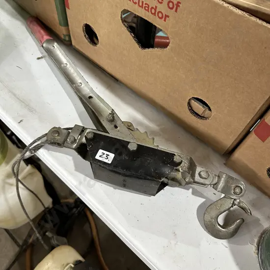 Hand winch.