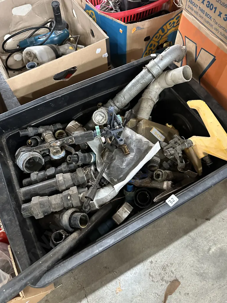 Bin of sprinklers and irrigation/pipe fittings etc. Image 1++