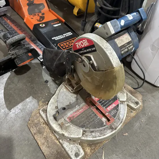 Ryobi 210mm compound mitre saw.