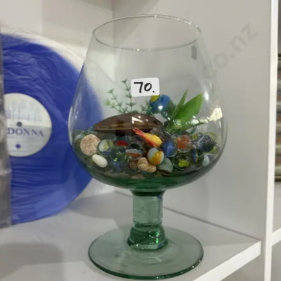 glass vase of marble display