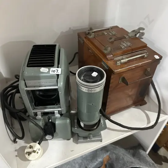 vintage light box and slide machine