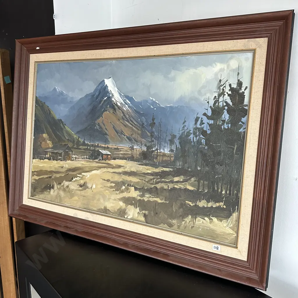 Mt Cook by Brian Baxter 1976 oil painting large Image 1++