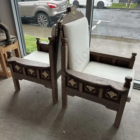 Syrian inlay antique chairs