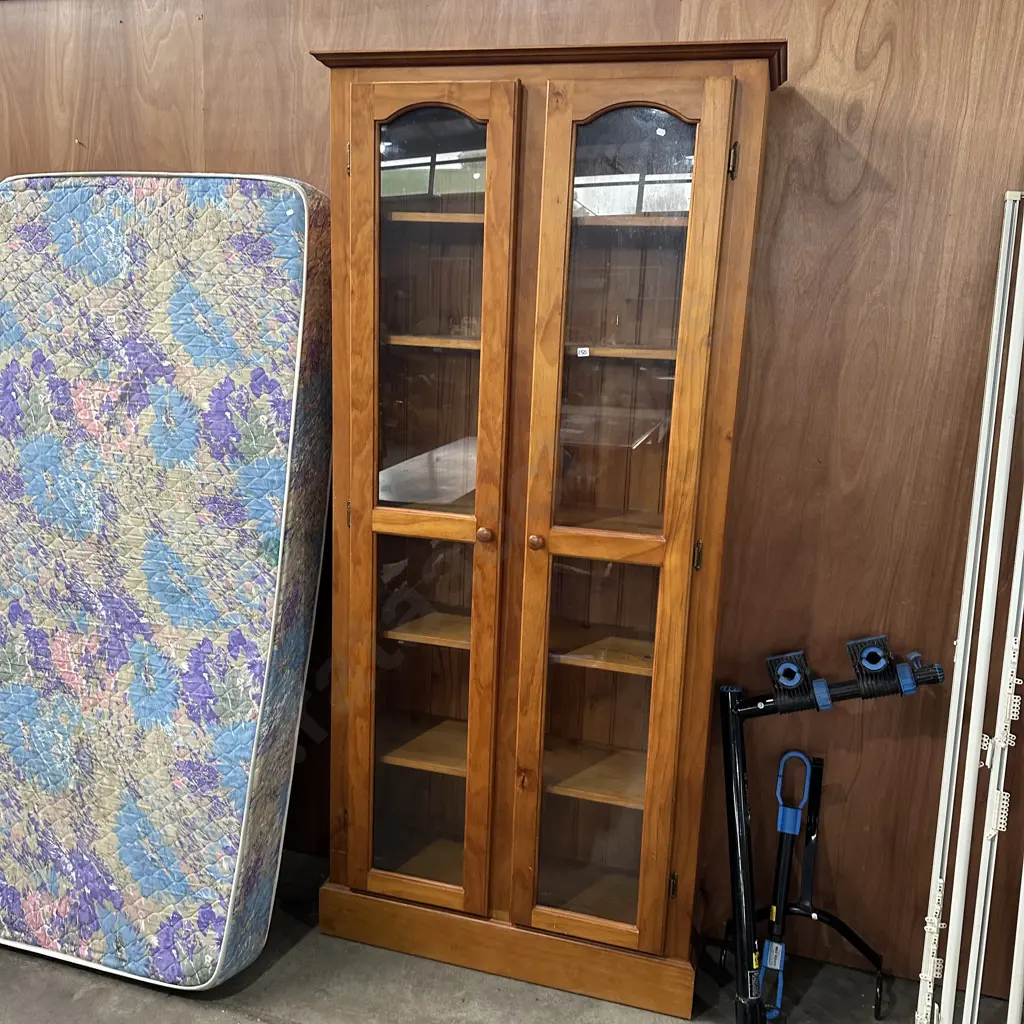 Pine glass front cabinet Image 1++