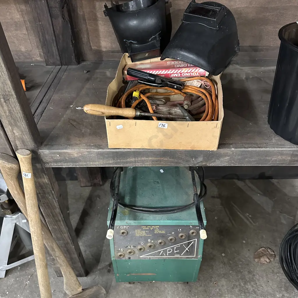 Apex arc welder, helmets, rods and leads Image 1++