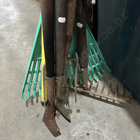 bunch of garden tools