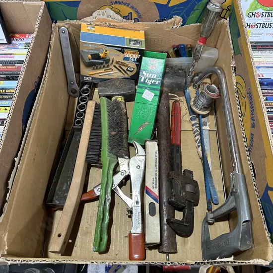 Box lot of tools.