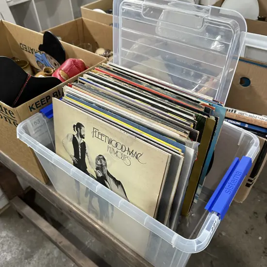 Lidded Sistema bin full of good records (Two Photos)