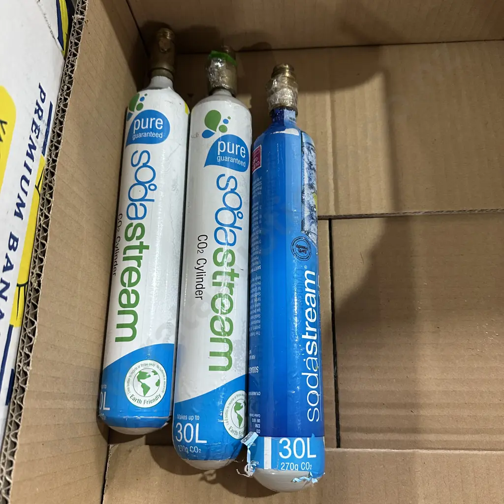 Three soda stream bottles. Image 1++