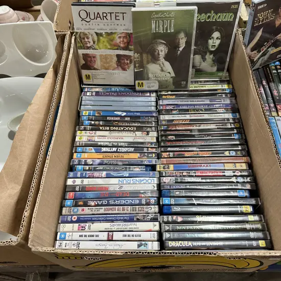 Box lot of DVD movies.