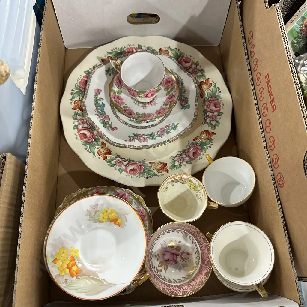 Box lot english china including Queen Ann etc. Image 1++