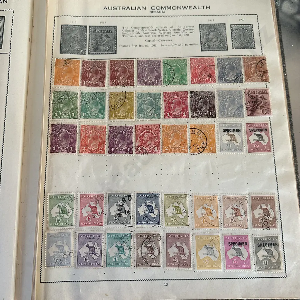 early Triumph world album incs Australian stamps Image 1++