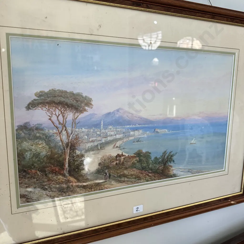Water colour painting by Edwin . St. John  "The Bay of Naples" Image 1++