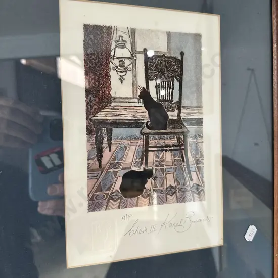 signed colour engraving