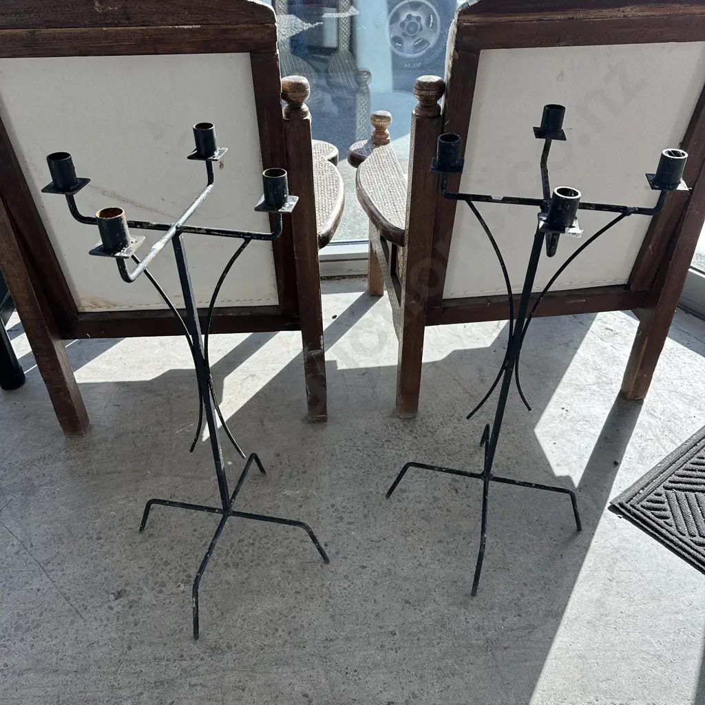 Pr wrought iron candle stands Image 1++