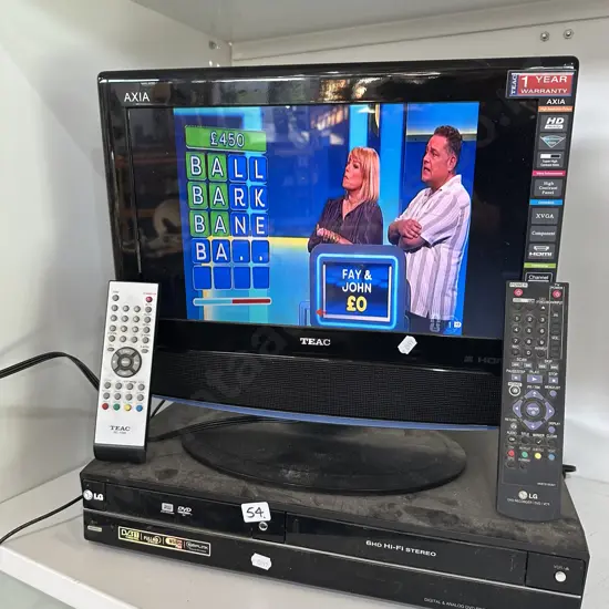 bedroom TEAC TV and VCR & DVD combo