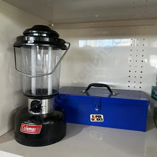 lantern and tool box