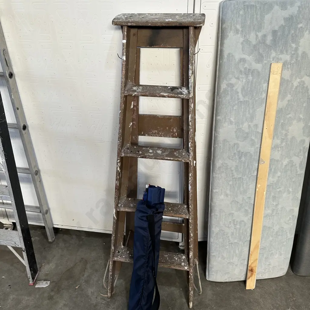 wooden ladder and camping chair Image 1++