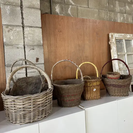 collection of vintage baskets