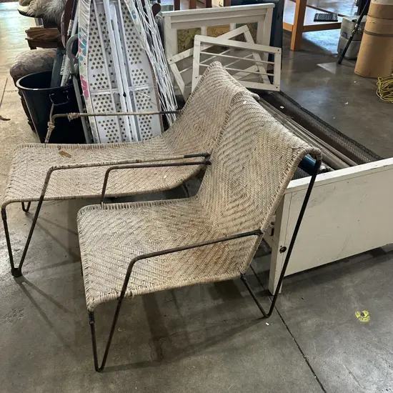 vintage kids bed / patio chairs and screens