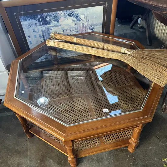 glass top coffee table