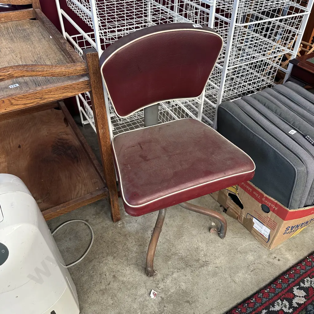 vintage office chair, bar stool, file cab Image 1++