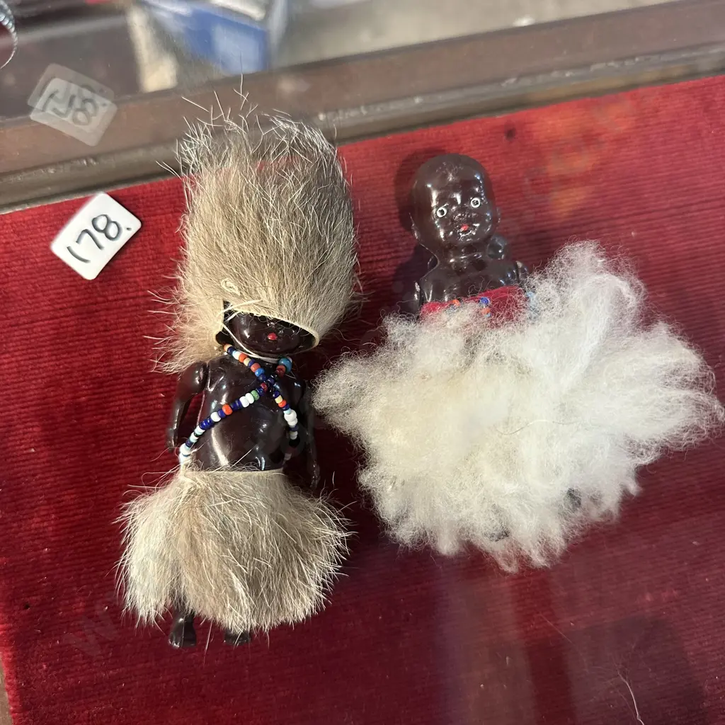 2 celluloid dolls with movable arms, incs mother with baby Image 1++