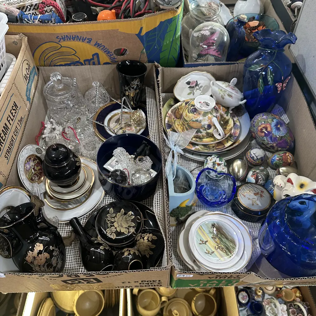 Two boxes crystal, vases, collectables etc. Image 1++