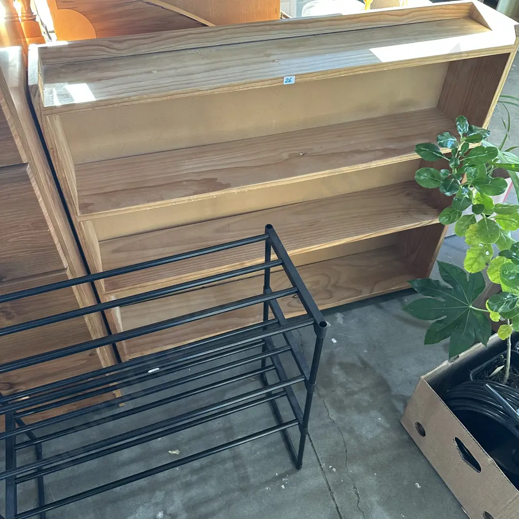 Pine shelf and shoe rack Image 1++
