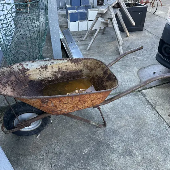 builders barrow with patina