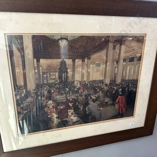 "The underwriting room at Lloyds" 1949 framed print