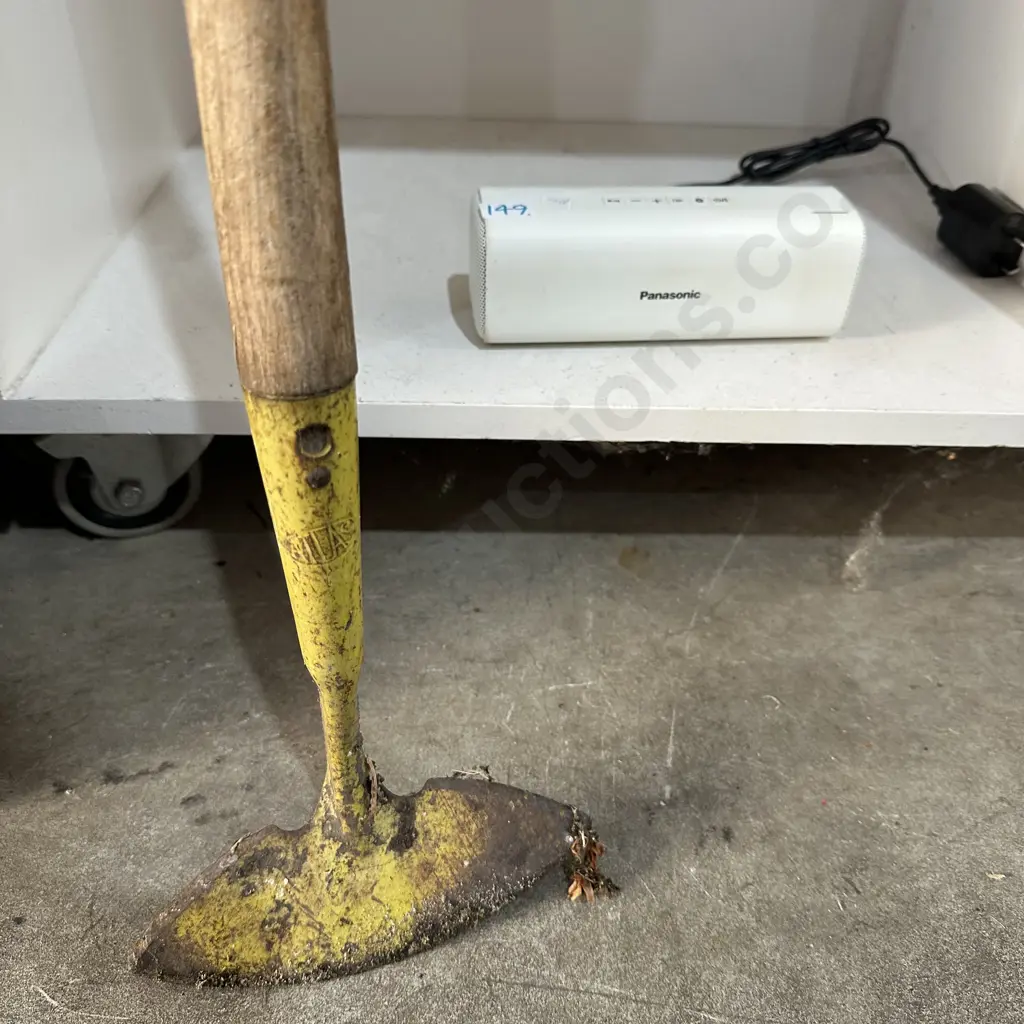 panasonic speaker and long wooden handle hoe Image 1++