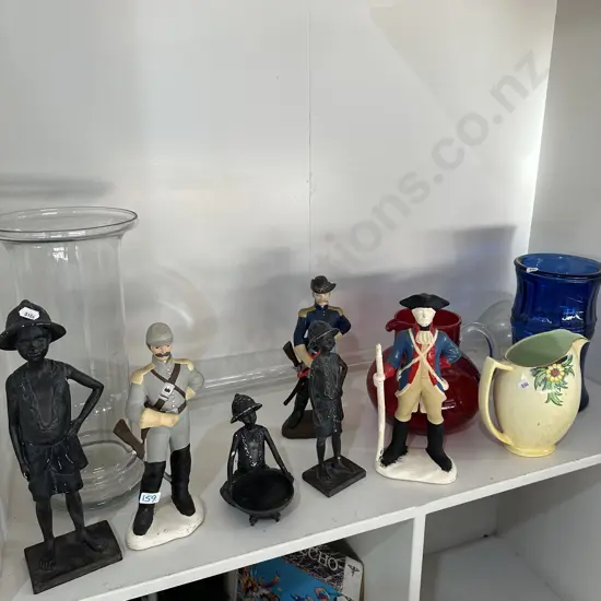 selection vases, figures, jugs and yardglass