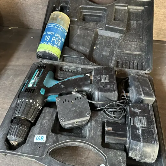 battery drill and bits