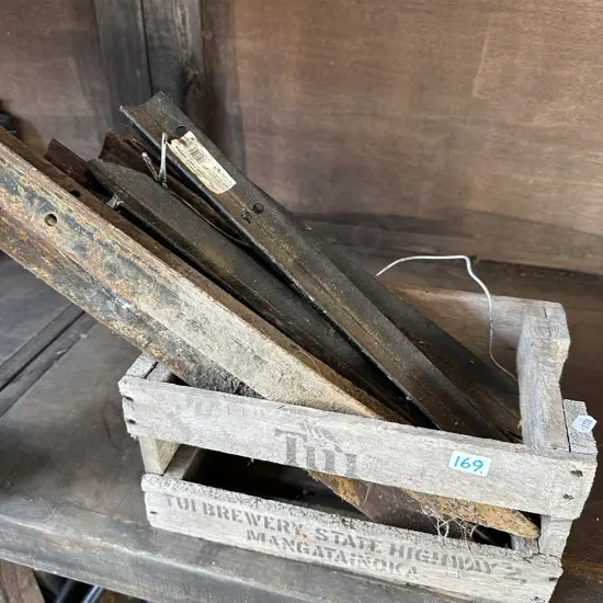 small Tui crate full of approx 14 400mm stakes