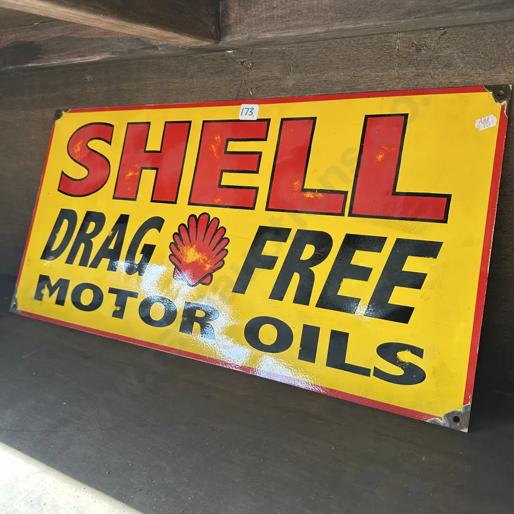 Shell metal sign "Drag free motor oils" Image 1++