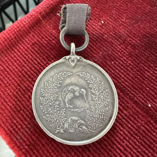 Sterling Silver medal 1911 "NZ volunteer 12 year service"  (click for details )