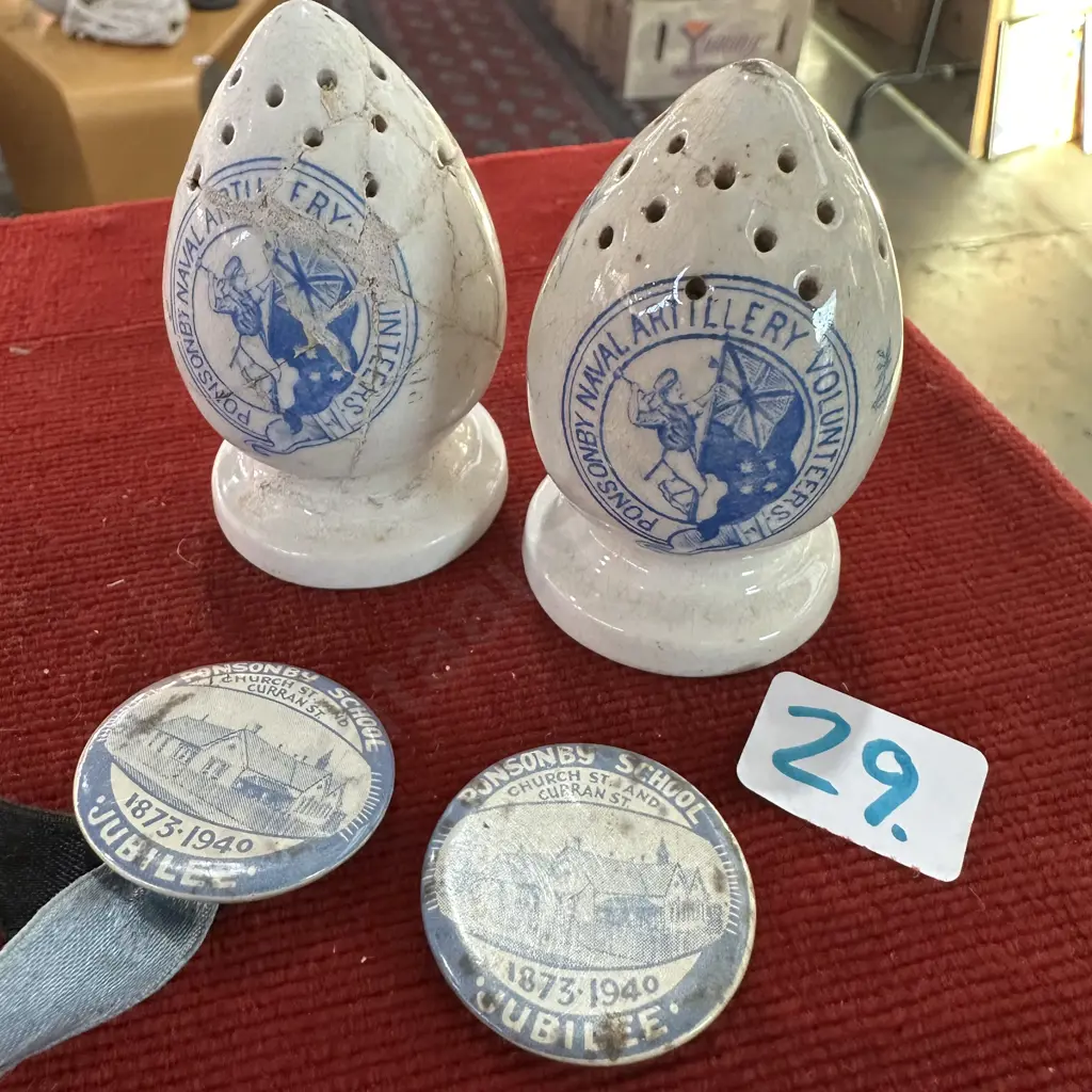 Ponsonby Navel artillery volunteers shakers & jubilee pins Image 1++
