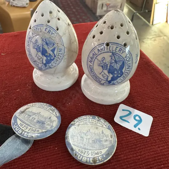 Ponsonby Navel artillery volunteers shakers & jubilee pins