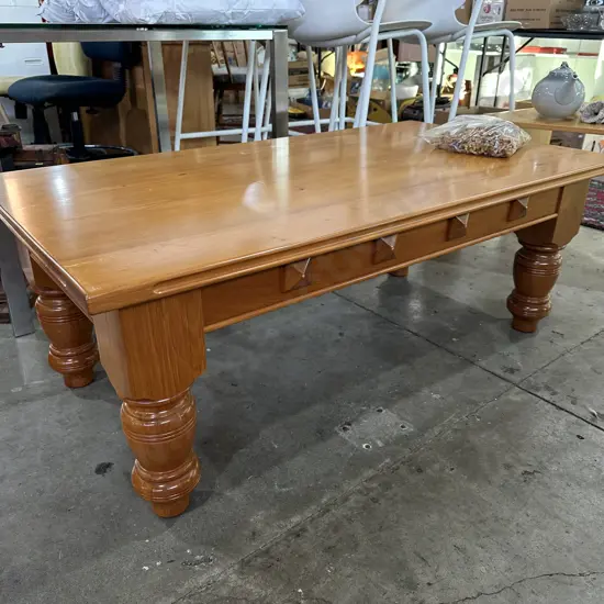 Kauri coffee table with Copper nail detail 1300 x 700
