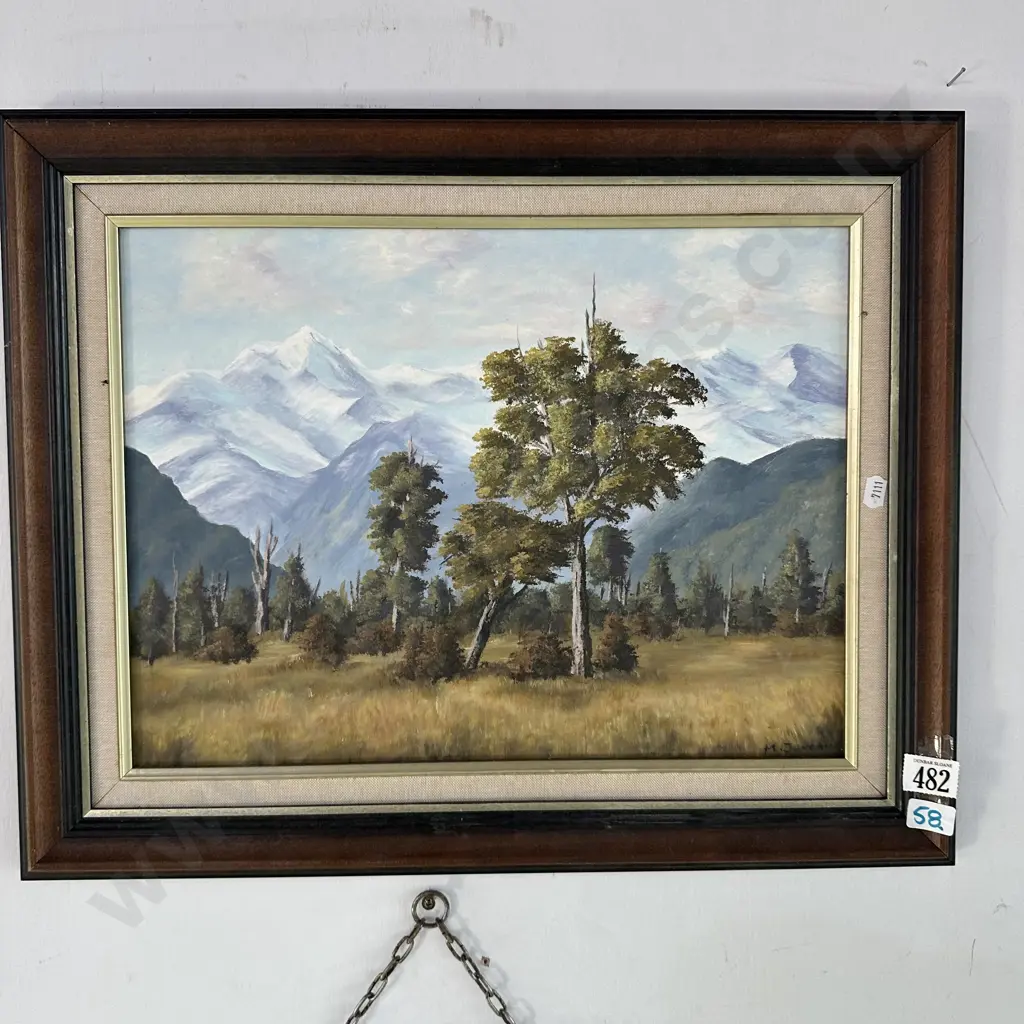 oil Painting by M. Duncan "near Fox glacier" Image 1++
